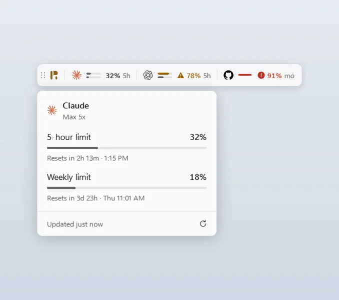 The Restum usage bar on a Windows desktop